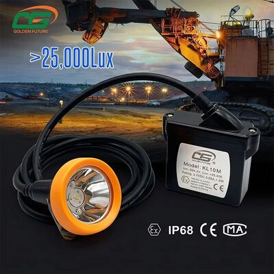 ATEX KL10M 25000Lux IP68 водонепроницаемый светодиодный шахтный фары с 10Ah перезаряжаемой литий-ионной батареи